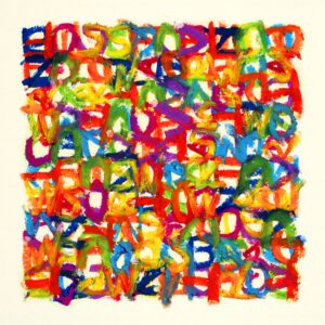 ABC Grid bunt Ölkreide quadratx